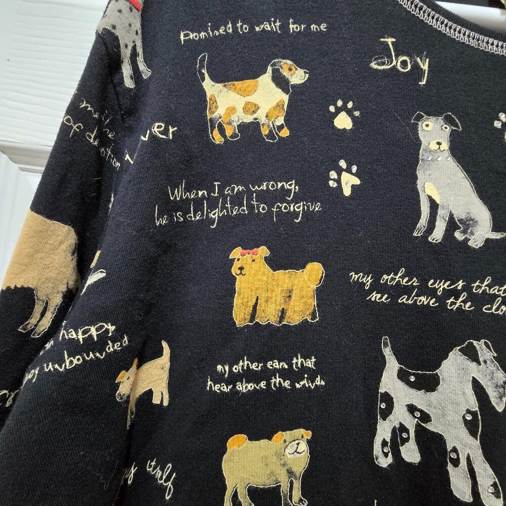 Share Jess & Jane Top Blouse Womens Large Dogs Best Friend Made in USA - Picture 2 of 5
